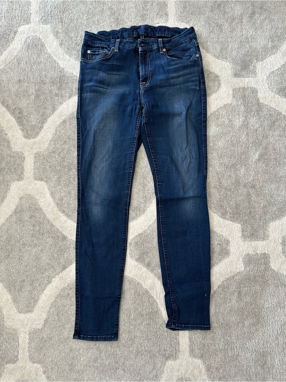 7 For All Mankind - the mid rise ankle skinny - Dark Indigo Skinny Jeans